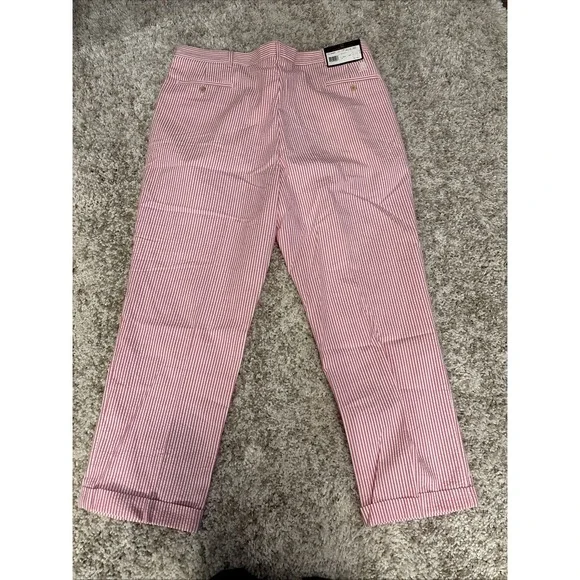 NEW WITH TAGS Tommy Hilfiger Pink And White Striped‎ Dress Pants Size 42X32 - Picture 7 of 9